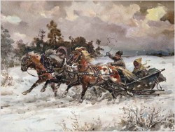 6. Polskie Malarstwo Aukcyjne! Zimowa sanna - Edward Pierzyński (Polish *1922)