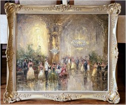 Scena Rodzajowa w Sali Balowej - Oryg. Christian Stemmeler *1928 (Rozmiar XL!)