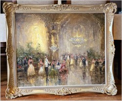 Scena Rodzajowa w Sali Balowej - Oryg. Christian Stemmeler *1928 (Rozmiar XL!)