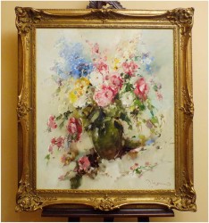 PAŁACOWE AUKCYJNE MALARSTWO! KWIATY  - Ingfried Paul HENZE-MORRO (1925-2013) CERTYFIKAT!