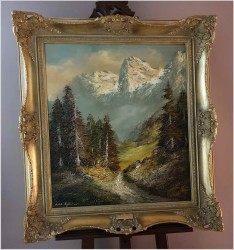 Arcydzieło! Doskonały Pejzaż Alpejski - Herbert Uerpmann (1911-1996)