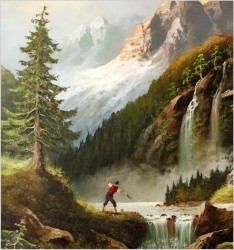 POLECAMY DO KOLEKCJI! WĘDKARZ W PITZTAL - GUSTAW WEISS/GUWE (1886-1973)