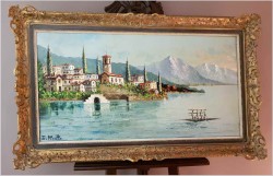 MALARSTWO SZPACHLOWE!!! LAGO MAGGIORE ASCONA - Constantino PROIETTO (1910-1979)