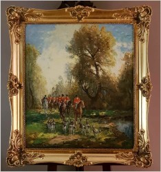 Duży Wyjątkowy Obraz! Wyjazd Na Polowanie - Karl Mohr Ur.(1922-2013r.)