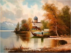 Rybak z Widokiem na Fraueninsel, Chiemsee - Helmut Stadelhofer (1914- 1979)