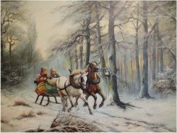 PRZEJAŻDŻKA SANIAMI ZIMĄ - HEINZ STIENEN *1918 DRESDEN