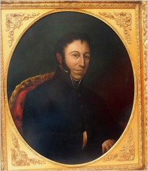 POLECAMY! WYJĄTKOWY PAŁACOWY PORTRET BIEDERMEIER PRZEDSTAWIAJĄCY POSTAĆ MĘŻCZYZNY XIXw.