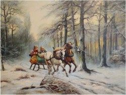 PRZEJAŻDŻKA SANIAMI ZIMĄ - HEINZ STIENEN *1918 DRESDEN