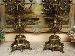 RARYTAS! KOMPLET DUŻYCH PAŁACOWYCH KANDELABRÓW Z FRANCJI XIXw.