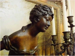 POLECAMY! PAŁACOWY ORYGINALNY ZEGAR Z KANDELABRAMI ART NOUVEAU 1900r.