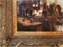 HOLLÄNDISCHE HAFENSTADT -  B.LAMBERT, Karl Kaufmann (Österreich, 1843–1901/05)