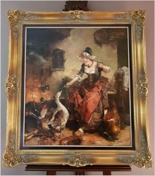 GOSPOSIA Z GĘSIAMI - DICKMEIS GERHARD (HEINSBERG 1918 - 1978 JÜLICH)