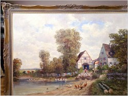 Obraz olbrzym! W wiejskim gospodarstwie - Randolf Wehn 1911-1987 (160cm x 120cm)