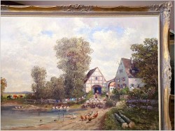 Obraz olbrzym! W wiejskim gospodarstwie - Randolf Wehn 1911-1987 (160cm x 120cm)