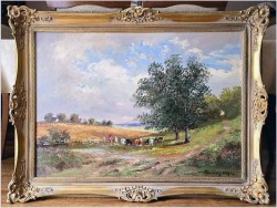 Polecamy! Letni spacer - duże malarstwo olejne - Randolf Wehn 1911r. XXL!