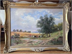 Polecamy! Letni spacer - duże malarstwo olejne - Randolf Wehn 1911r. XXL!