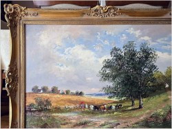 Polecamy! Letni spacer - duże malarstwo olejne - Randolf Wehn 1911r. XXL!