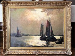 Nokturn! Łodzie w blasku księżyca - Helmut Kaluza (1912-1984)