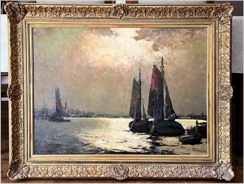 Nokturn! Łodzie w blasku księżyca - Helmut Kaluza (1912-1984)