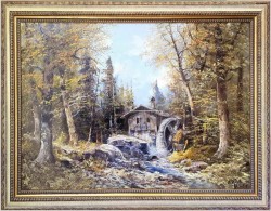 Tajemniczy las z młynem wodnym - Josef Kugler (Österreich ur 1913 - 2011r.)