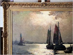 Nokturn! Łodzie w blasku księżyca - Helmut Kaluza (1912-1984)