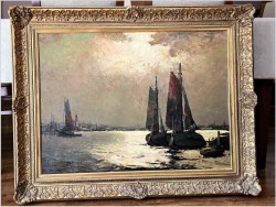 Nokturn! Łodzie w blasku księżyca - Helmut Kaluza (1912-1984)