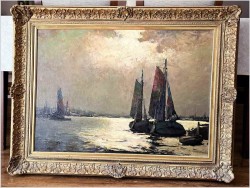 Nokturn! Łodzie w blasku księżyca - Helmut Kaluza (1912-1984)