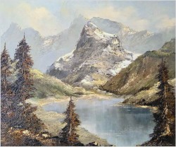 Unikat! Wildgruppe mit zugspitze - Oryg. Herbert Uerpmann *1911 (105cm x 85cm)