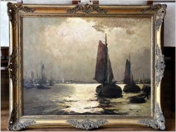 Nokturn! Łodzie w blasku księżyca - Helmut Kaluza (1912-1984)