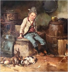 Polecamy! Chłopiec z królikami - Dickmeis Gerhard (1918-1978)