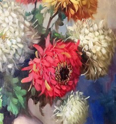 Barwne Chryzantemy - Helmuth Andreas Volkwein (Monachium 1920 - 2004)