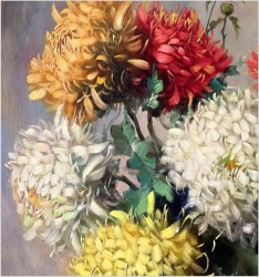 Barwne Chryzantemy - Helmuth Andreas Volkwein (Monachium 1920 - 2004)