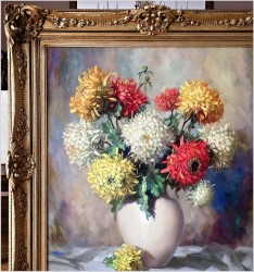 Barwne Chryzantemy - Helmuth Andreas Volkwein (Monachium 1920 - 2004)