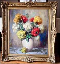 Barwne Chryzantemy - Helmuth Andreas Volkwein (Monachium 1920 - 2004)