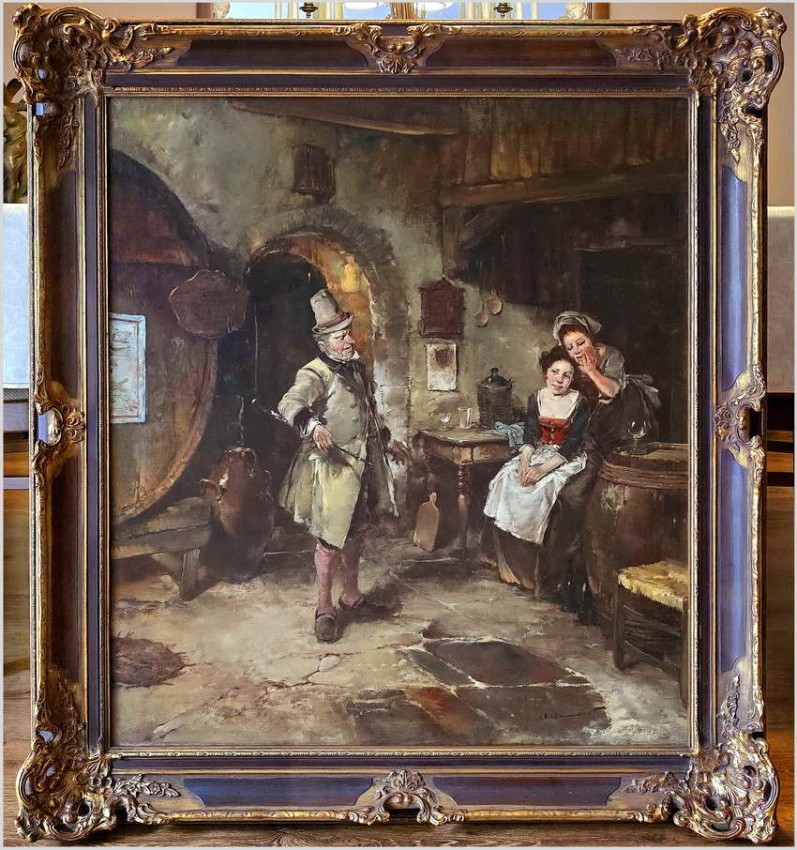 Scena rodzajowa! W piwnicznej karczmie - Dickmeis Gerhard (1918 - 1978)