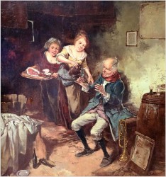 Scena rodzajowa! Wesoły grajek - Dickmeis Gerhard (1918-1978)