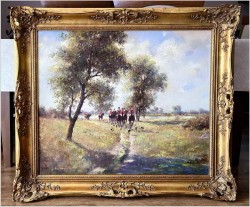 Duży wyjątkowy obraz! Wyjazd na polowanie - Karl mohr ur.( Düsseldorf 1922-2013r.)