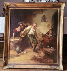 Scena rodzajowa! Wesoły grajek - Dickmeis Gerhard (1918-1978)