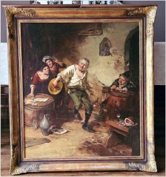 Scena rodzajowa! Wesoły grajek - Dickmeis Gerhard (1918-1978)