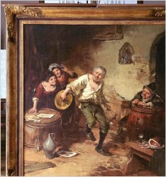 Scena rodzajowa! Wesoły grajek - Dickmeis Gerhard (1918-1978)