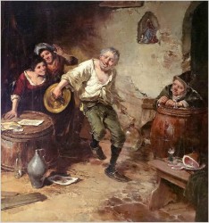 Scena rodzajowa! Wesoły grajek - Dickmeis Gerhard (1918-1978)