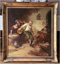 Scena rodzajowa! Wesoły grajek - Dickmeis Gerhard (1918-1978)