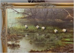 Tanganika! Ibisy czarniopióre - Oryg. Georg Majewicz (1897-1965) Rozmiar 138x98