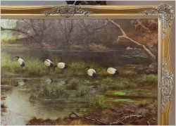 Tanganika! Ibisy czarniopióre - Oryg. Georg Majewicz (1897-1965) Rozmiar 138x98