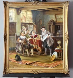 Pałacowe malarstwo! Sprzedawca srebra - Lajos Kolozsvary (1871 Budapeszt -1937 Francja)