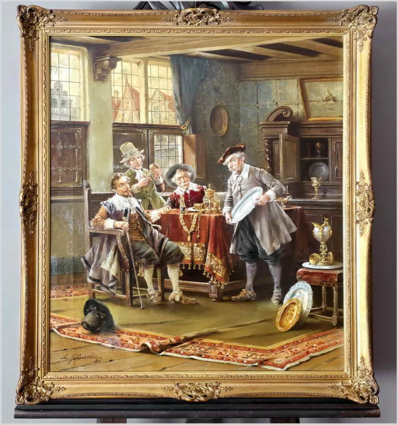 Pałacowe malarstwo! Sprzedawca srebra - Lajos Kolozsvary (1871 Budapeszt -1937 Francja)