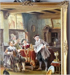 Pałacowe malarstwo! Sprzedawca srebra - Lajos Kolozsvary (1871 Budapeszt -1937 Francja)