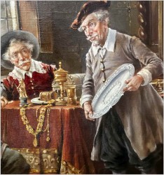 Pałacowe malarstwo! Sprzedawca srebra - Lajos Kolozsvary (1871 Budapeszt -1937 Francja)