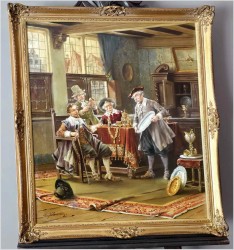 Pałacowe malarstwo! Sprzedawca srebra - Lajos Kolozsvary (1871 Budapeszt -1937 Francja)