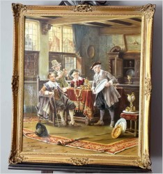 Pałacowe malarstwo! Sprzedawca srebra - Lajos Kolozsvary (1871 Budapeszt -1937 Francja)